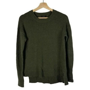 J. Crew Olive Green High Low Crewneck Sweater XS